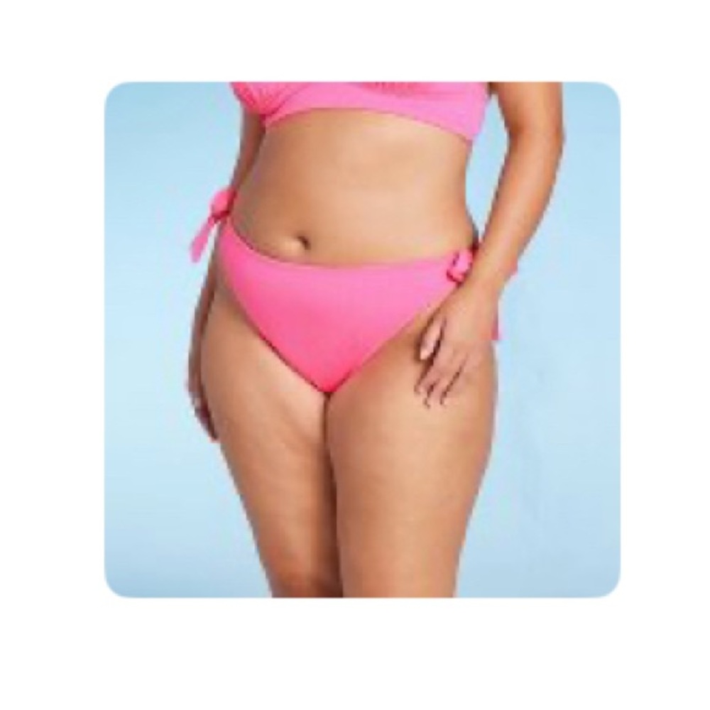🎀 Side-Tie Pink Bikini Bottom Wild Fable XL NWT
